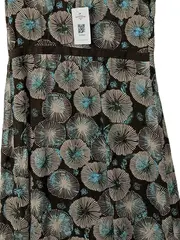 Vorschaubild 3 von Damen Trägerkleid Gr. 36 Braun Türkis Floral Viskose