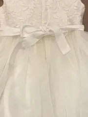 Vorschaubild 4 von Lesy by Lisetta Cosi Mädchen Festkleid Spitze Perlen Tüll Gr. 98 Weiß