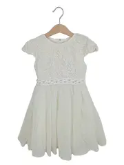 Vorschaubild 1 von Lesy by Lisetta Cosi Mädchen Festkleid Spitze Perlen Tüll Gr. 98 Weiß