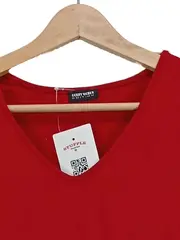 Vorschaubild 3 von Damen Langarmshirt V-Ausschnitt Gr. 40 Rot Casual