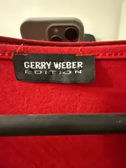 Vorschaubild 4 von Damen Langarmshirt V-Ausschnitt Gr. 40 Rot Casual