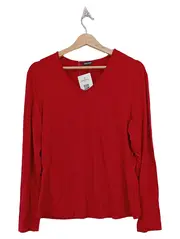 Vorschaubild 1 von Damen Langarmshirt V-Ausschnitt Gr. 40 Rot Casual