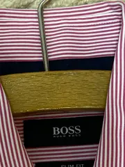 Vorschaubild 5 von Business Hemd Herren Rosa Gestreift Langarm Gr. 48/M