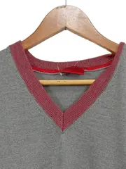 Vorschaubild 2 von Herren Pullover V-Ausschnitt Grau XL Baumwolle Casual
