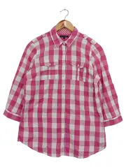 Vorschaubild 1 von Hemdbluse Damen Gr. 36/S Rosa Kariert Baumwolle