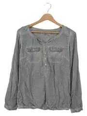 Vorschaubild 1 von Bluse Damen 34/XS Grau Klassisch Elegant Pailletten