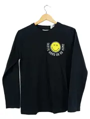 Vorschaubild 1 von Kinder Langarmshirt 164 Schwarz mit Smiley-Print