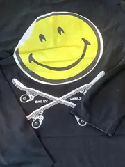 Vorschaubild 4 von Kinder Langarmshirt 164 Schwarz mit Smiley-Print