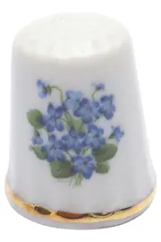 Vorschaubild 2 von Dekofigur Fingerhut Porzellan Blumen Weiß 2,5 cm Klassisch