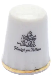 Vorschaubild 1 von Dekofigur Fingerhut Porzellan Blumen Weiß 2,5 cm Klassisch