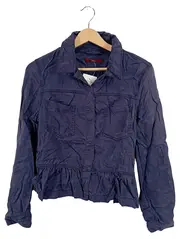 Vorschaubild 1 von Damen Leichte Jacke Gr. 38 Blau Lyocell Rüschen Casual