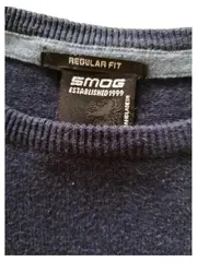 Vorschaubild 2 von Pullover Herren Gr. S Blau Meliert Baumwolle Regular Fit