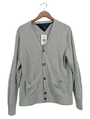 Vorschaubild 1 von Damen Strickjacke Cardigan Grau Baumwolle Gr. M