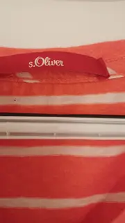 Vorschaubild 4 von Damen T-Shirt Gr. 36/S Rot Gestreift Kurzarm Baumwolle Freizeit