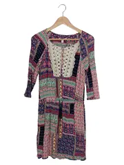 Vorschaubild 1 von Damen Freizeitkleid Gr. 38/M Mehrfarbig Bohemian Vintage Viskose