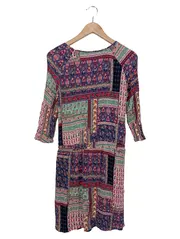 Vorschaubild 2 von Damen Freizeitkleid Gr. 38/M Mehrfarbig Bohemian Vintage Viskose