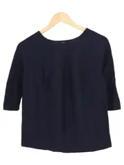 Vorschaubild 2 von Damen Pullover Gr. 36/S Blau Casual 3/4-Arm Baumwoll-Mix