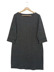 Vorschaubild 1 von Damen Freizeitkleid Gr. 40/L Grau Grafisch Klassisch