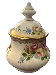 Vorschaubild 1 von Zuckerdose Porzellan Klassisch Blumenmuster Mehrfarbig