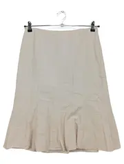 Vorschaubild 1 von Faltenrock Damen Gr. 36 Beige Midirock Baumwoll-Mix