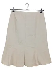 Vorschaubild 2 von Faltenrock Damen Gr. 36 Beige Midirock Baumwoll-Mix