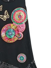 Vorschaubild 2 von Mädchen festliches Kleid Gr. 152 (11-12 Jahre) Schwarz farbenfroh