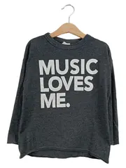 Vorschaubild 1 von Kinder Sweatshirt Grau Gr. 122 Aufdruck MUSIC LOVES ME