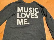 Vorschaubild 2 von Kinder Sweatshirt Grau Gr. 122 Aufdruck MUSIC LOVES ME