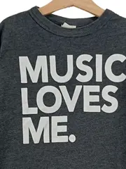 Vorschaubild 3 von Kinder Sweatshirt Grau Gr. 122 Aufdruck MUSIC LOVES ME
