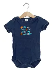 Vorschaubild 2 von Topo Mini Baby Body Kurzarm Dino Motiv Gr. 86/92 Blau Baumwolle