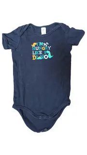 Vorschaubild 1 von Topo Mini Baby Body Kurzarm Dino Motiv Gr. 86/92 Blau Baumwolle