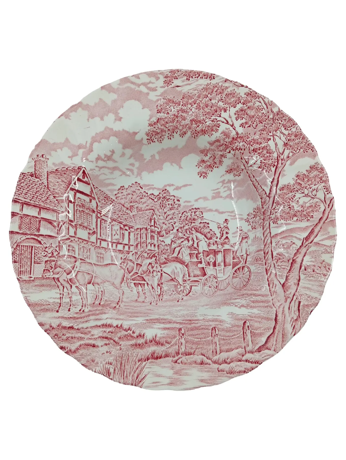 ENOCH WEDGWOOD Suppenteller Royal Mail Rot Klassisch Vintage Porzellan 22 cm