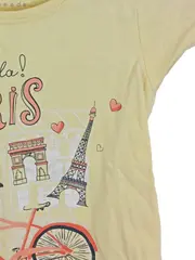 Vorschaubild 4 von Kinder T-Shirt Paris Motiv Gelb Gr. 86 Baumwolle Kurzarm