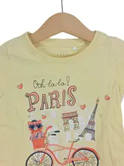 Vorschaubild 2 von Kinder T-Shirt Paris Motiv Gelb Gr. 86 Baumwolle Kurzarm
