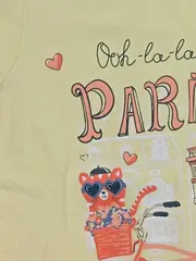 Vorschaubild 3 von Kinder T-Shirt Paris Motiv Gelb Gr. 86 Baumwolle Kurzarm
