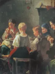 Vorschaubild 3 von Sammelteller Die Spinnerinnen Porzellan Mehrfarbig 3905 A