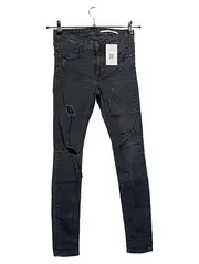 Vorschaubild 1 von Skinny Fit Ripped Look Destroyed Jeans Hose Damen Grau Gr. M
