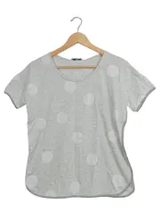 Vorschaubild 1 von EDC Damen T-Shirt Grau Punkte Gr. 38/M Kurzarm Casual Shirt