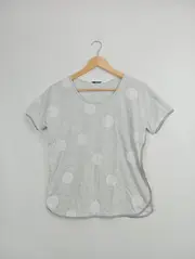 Vorschaubild 2 von EDC Damen T-Shirt Grau Punkte Gr. 38/M Kurzarm Casual Shirt