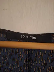 Vorschaubild 3 von Damen Freizeitkleid Gr. 42 Blau Muster V-Ausschnitt Kurzarm Trapez