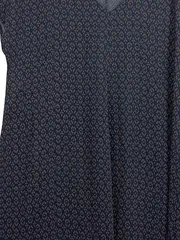 Vorschaubild 2 von Damen Freizeitkleid Gr. 42 Blau Muster V-Ausschnitt Kurzarm Trapez