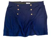 Vorschaubild 1 von Damen Bleistiftrock Gr. 44 Blau Elegant mit Zierknöpfen