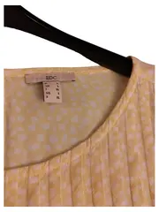 Vorschaubild 3 von Damen Bluse Beige Kurzarm mit Faltendetail Gr. M Baumwolle Casual