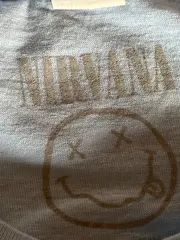 Vorschaubild 2 von Nirvana Fanshirt Damen Gr. S Hellblau Smiley Grunge Band T-Shirt