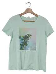 Vorschaubild 1 von Damen T-Shirt Gr. 34/XS Grün Casual Palmen Print