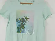 Vorschaubild 3 von Damen T-Shirt Gr. 34/XS Grün Casual Palmen Print