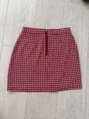 Vorschaubild 2 von Karierter A-Linienrock Damen Gr. S Rot Weiß Mini Preppy
