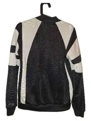 Vorschaubild 5 von Trainingsjacke Retro Sportjacke Schwarz Weiß Gr. 44 Herren