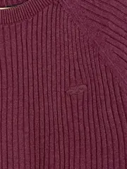 Vorschaubild 3 von Herren Strickpullover Muscle Fit Gr. M Bordeaux Rot Rippstrick