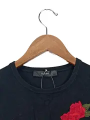 Vorschaubild 5 von Damen Pullover Gr. 40/L Schwarz mit Rosenstickerei & Rüschen